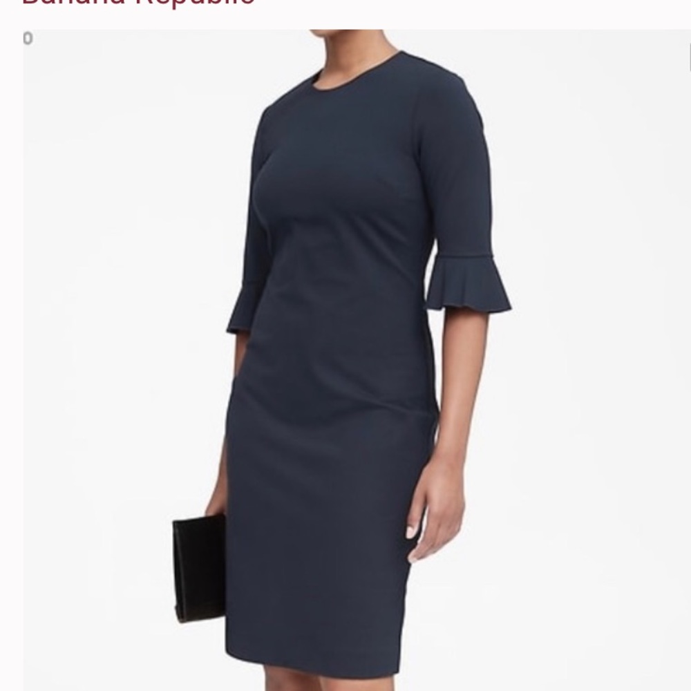 Brass & Roe Ponte Flutter Sleeve Dress Sz Small